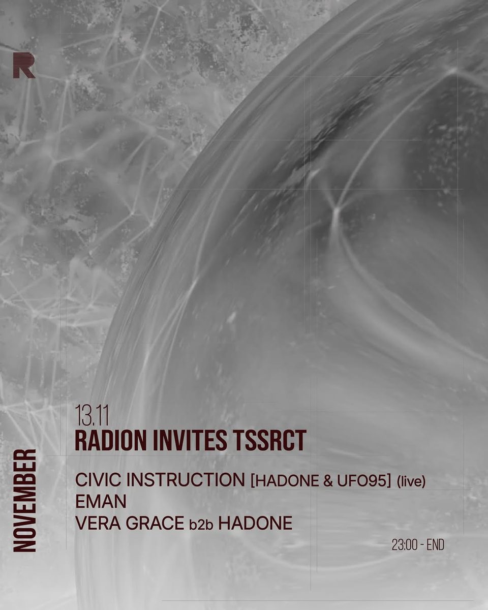 Radion Invites Tssrct — RADION Amsterdam, Friday, 13 November 2026