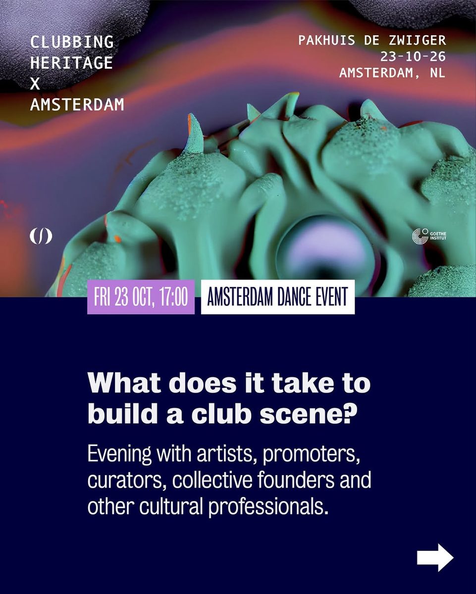 Scene.Clubbing Heritage Community Panel — Pakhuis de Zwijger, Friday, 23 October 2026