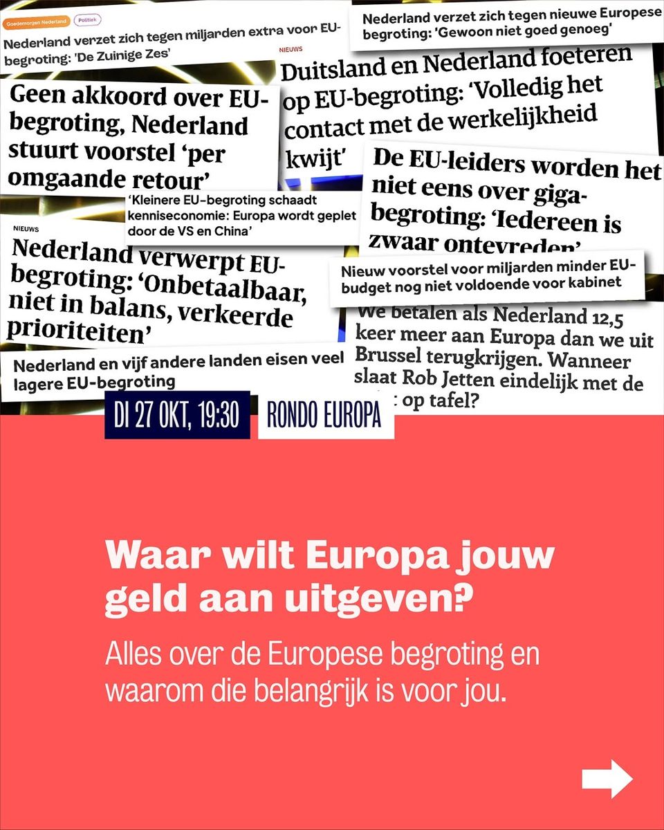 European Budget Discussion — Pakhuis de Zwijger, Tuesday, 27 October 2026