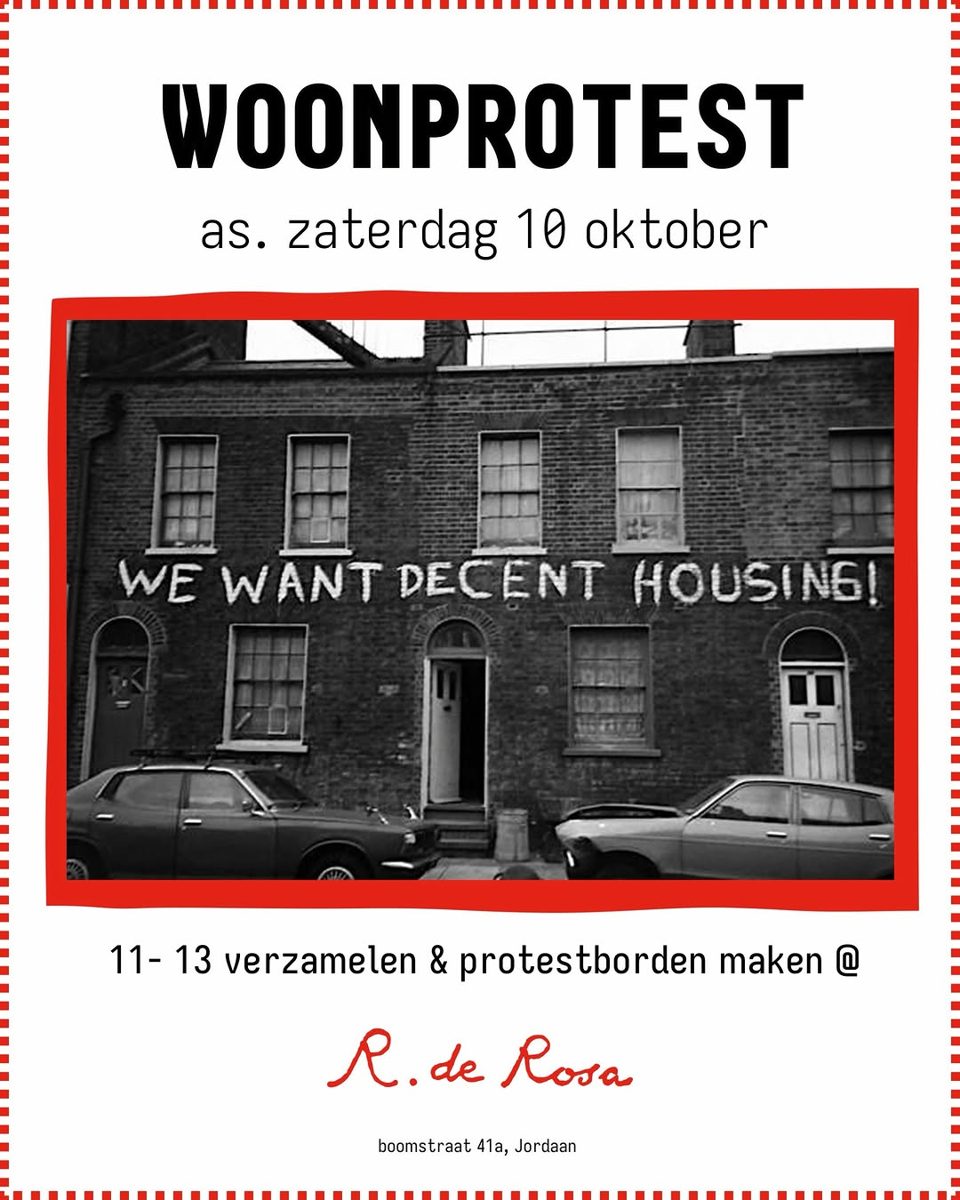 Woonprotest — café R. de Rosa, Saturday, 10 October 2026