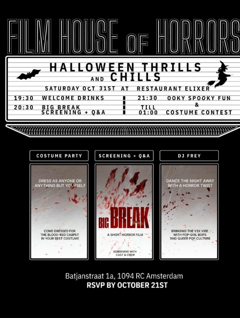 The Film House of Horrors — Restaurant Elixer, Saturday, 31 October 2026