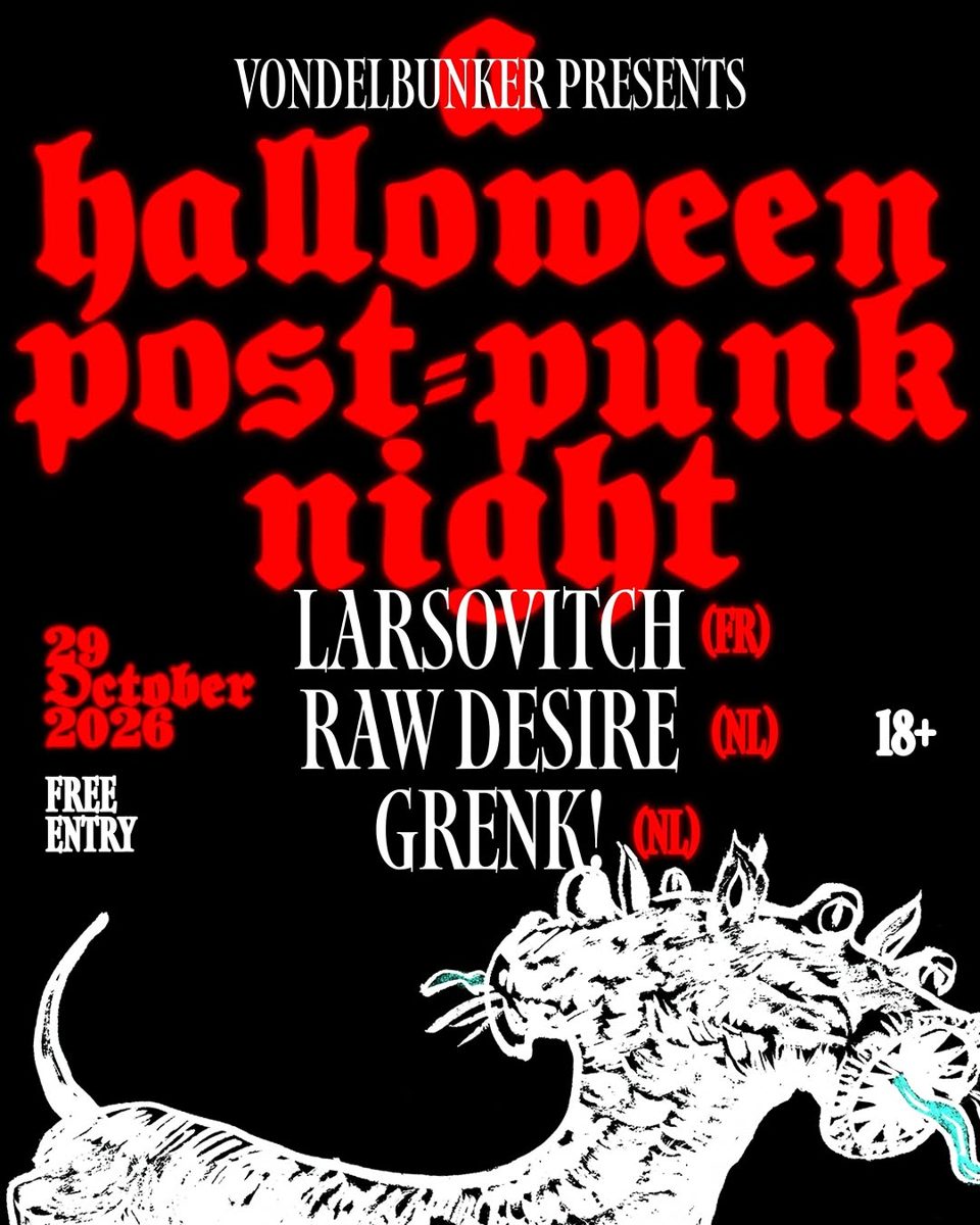 Halloween post-punk night — Vondelbunker, Tuesday, 20 October 2026