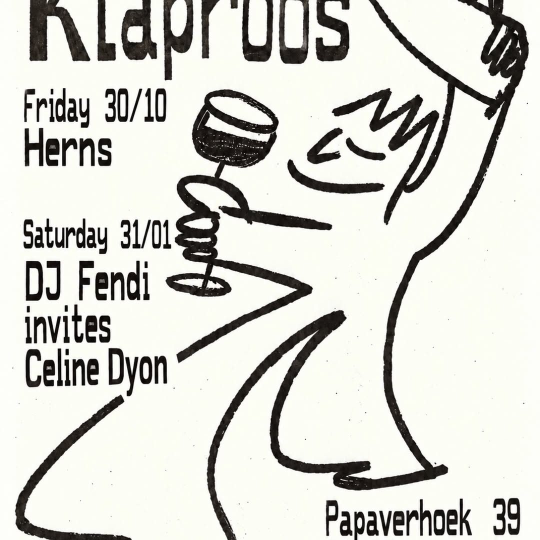DJ Fendi invites Celine Dyon — Klaproos Amsterdam, Saturday, 31 October 2026