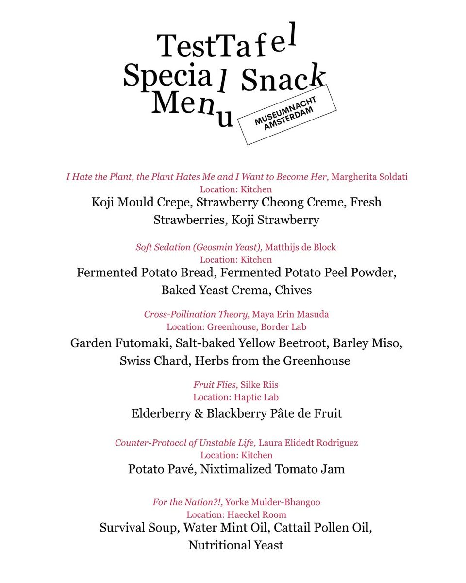 GMO Dinner Menu — TestTafel — TestTafel, Wednesday, 11 November 2026