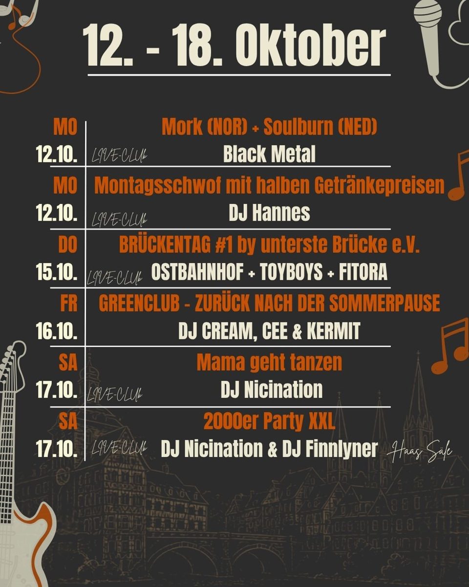 12- 18 Oktober at Live-Club