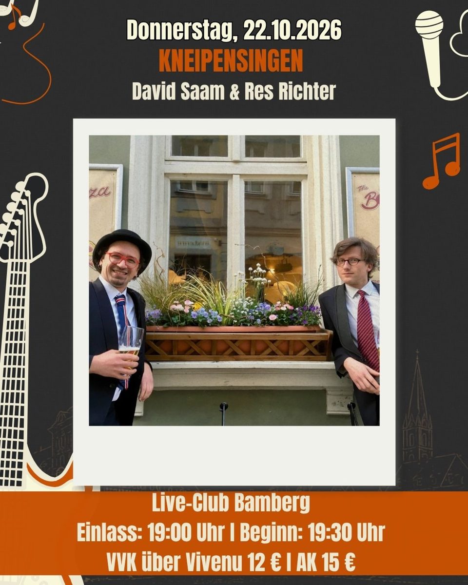 Kneipensingen — Live-Club, Thursday, 22 October 2026