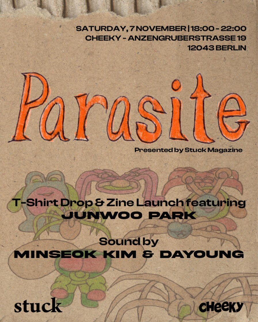 PARASITE T-shirt drop & zine launch at Cheeky