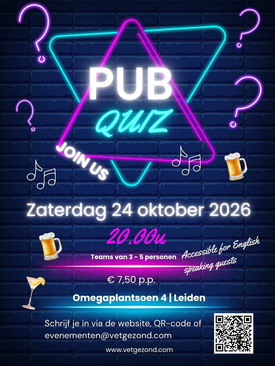 Pub Quiz Joinus — Vet Gezond, Saturday, 24 October 2026