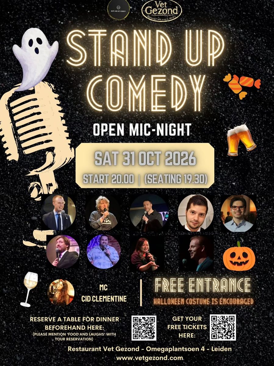 Stand Up Comedy Open Mic-Night — Vet Gezond, Saturday, 31 October 2026