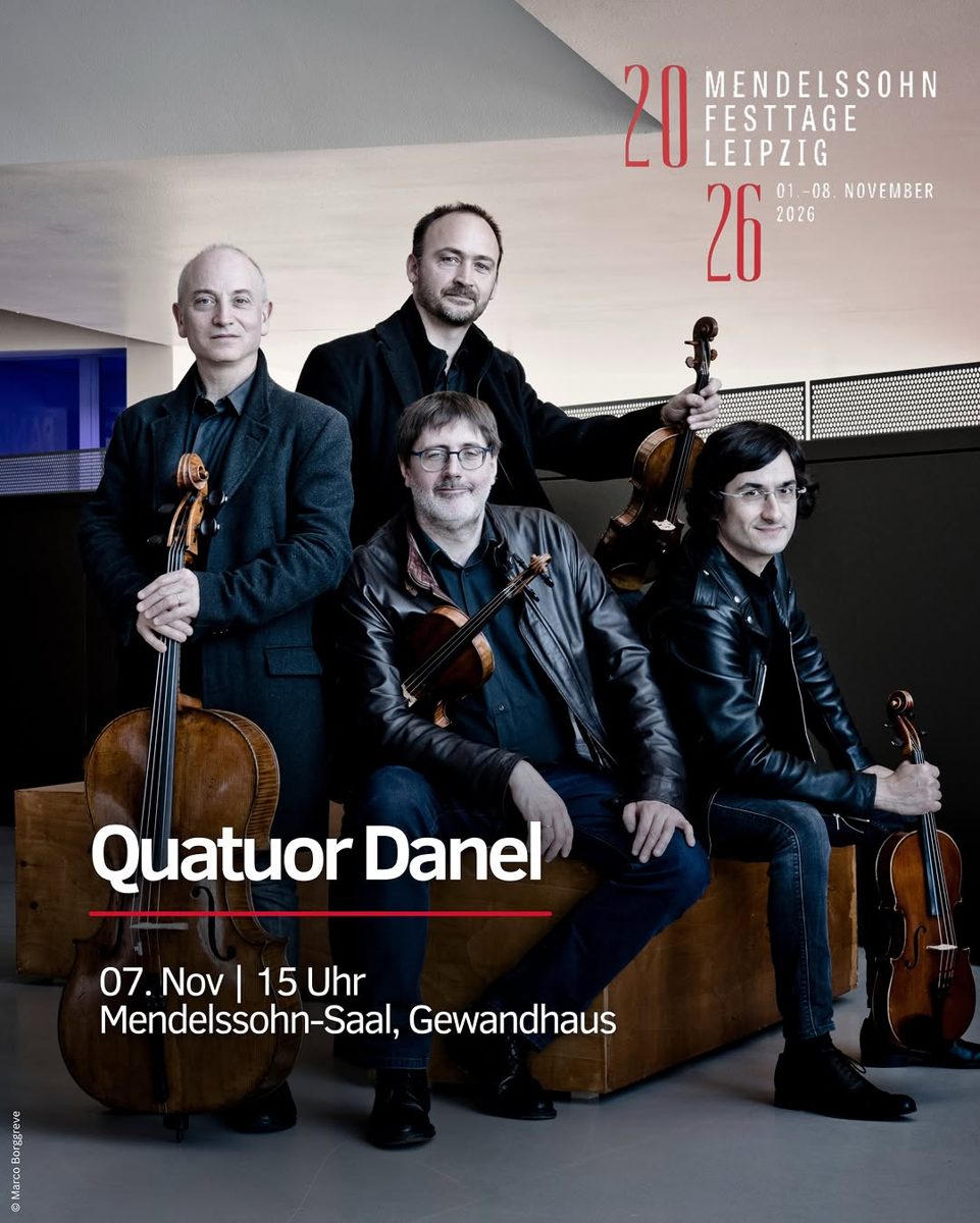 Quatuor Danel in Leipzig — Mendelssohn-Haus, Saturday, 7 November 2026