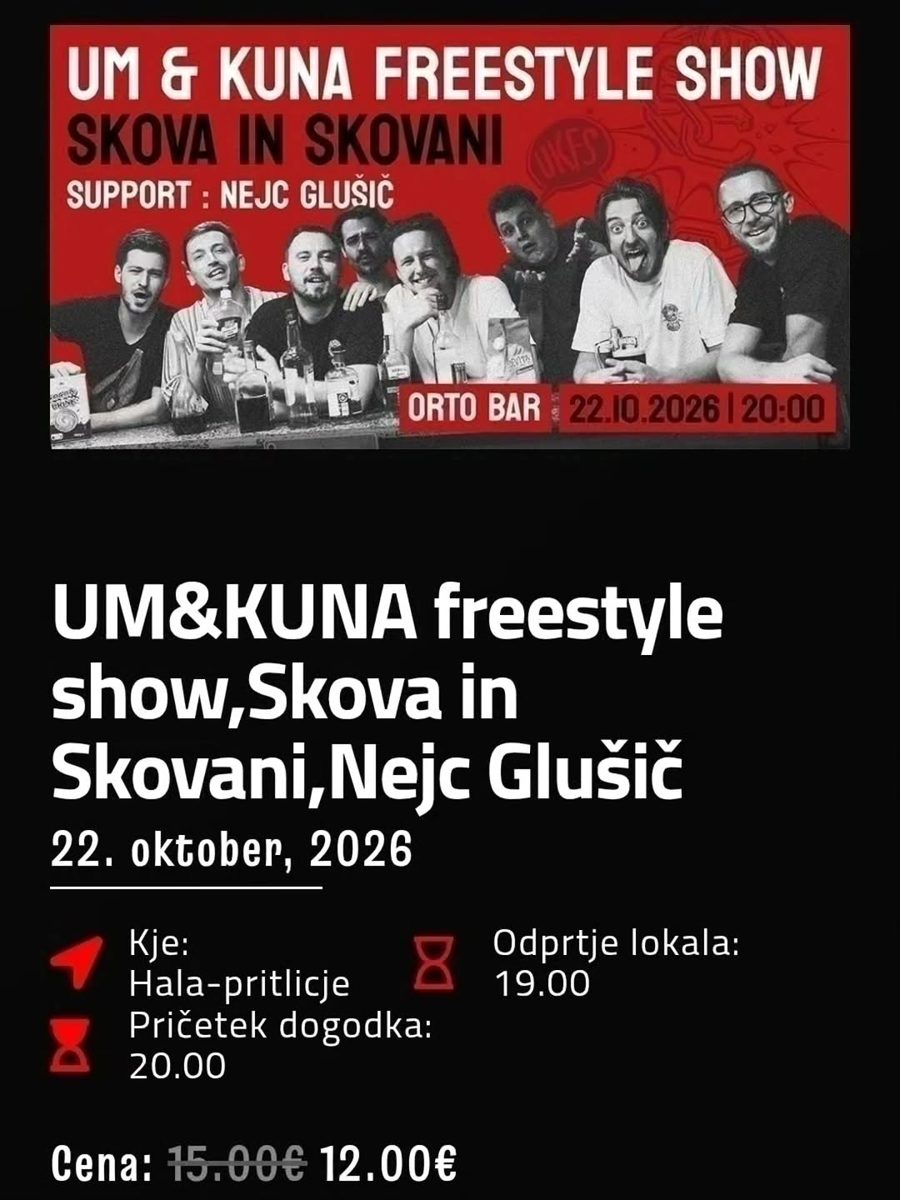 UM&KUNA freestyle show — Orto Bar, Thursday, 22 October 2026