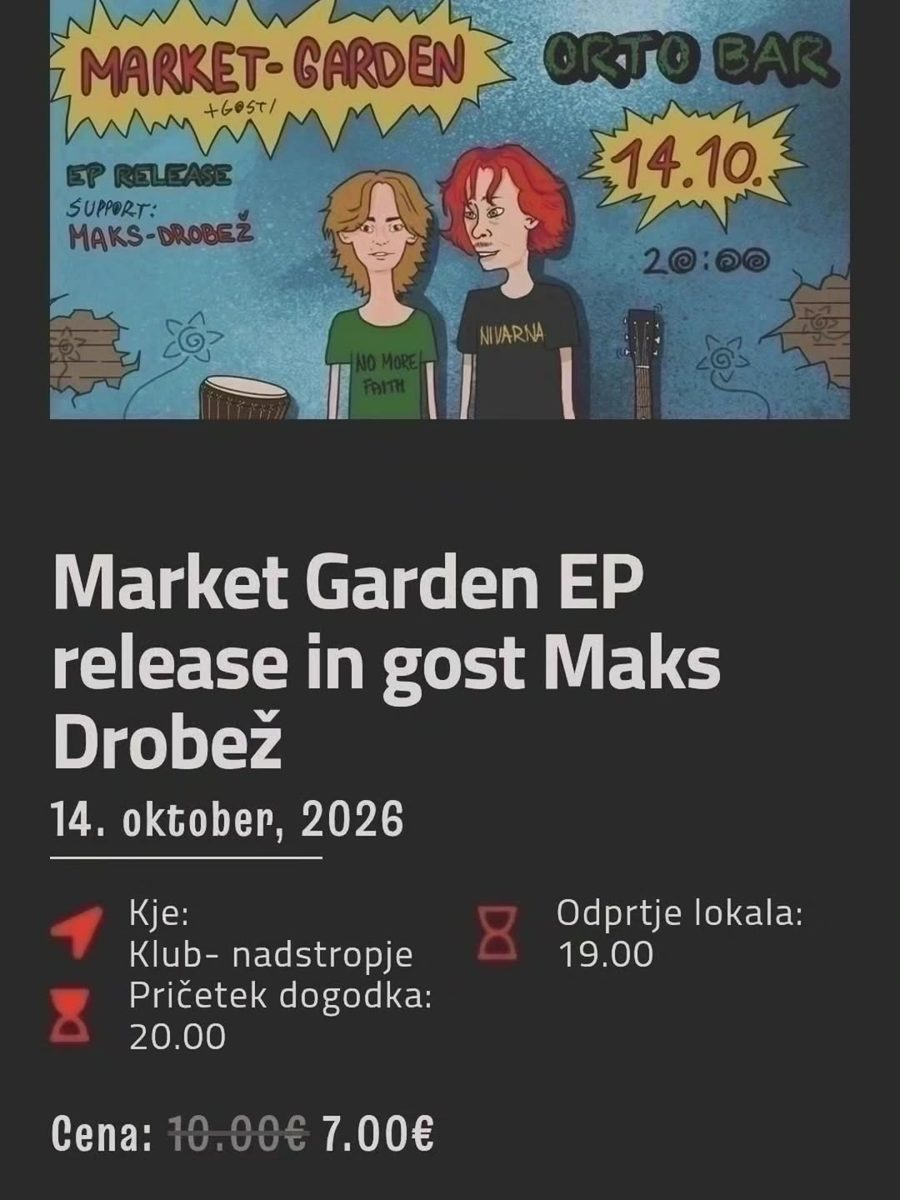 Market Garden EP release at Klub-nadstropje