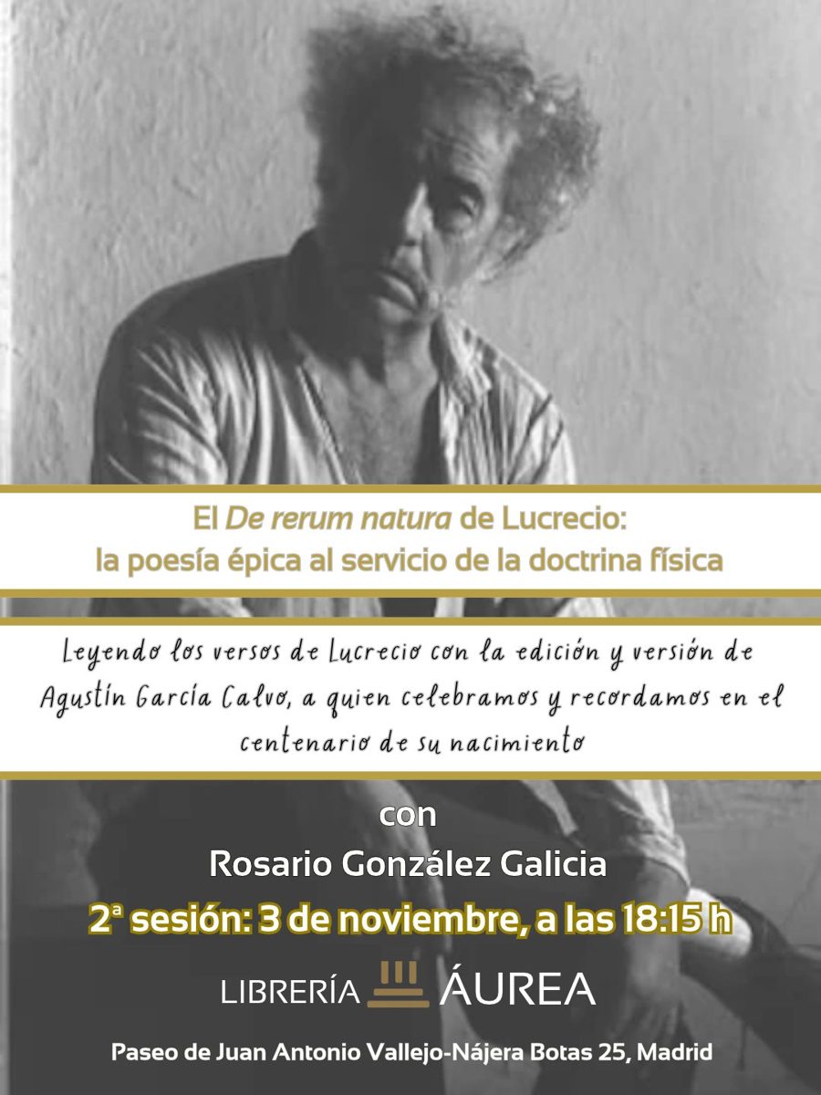 De Rerum Natura discussion — Librería Áurea Clásicos, Tuesday, 3 November 2026