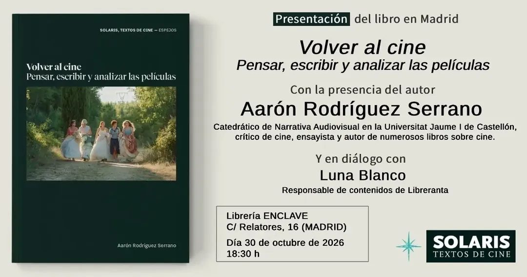 Volver al cine — presentación del libro — Enclave de Libros, Friday, 30 October 2026