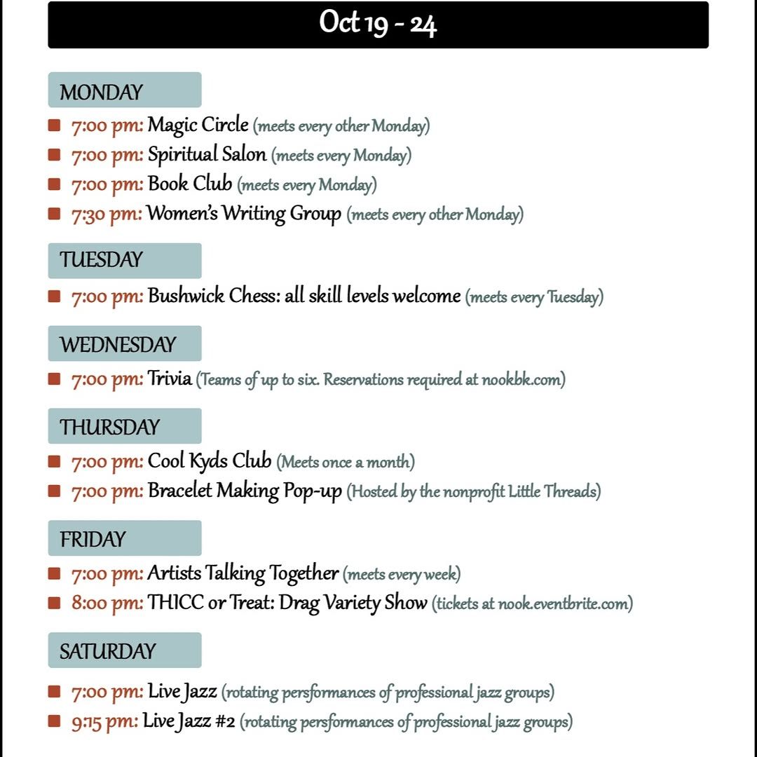 MONDAY at Nook