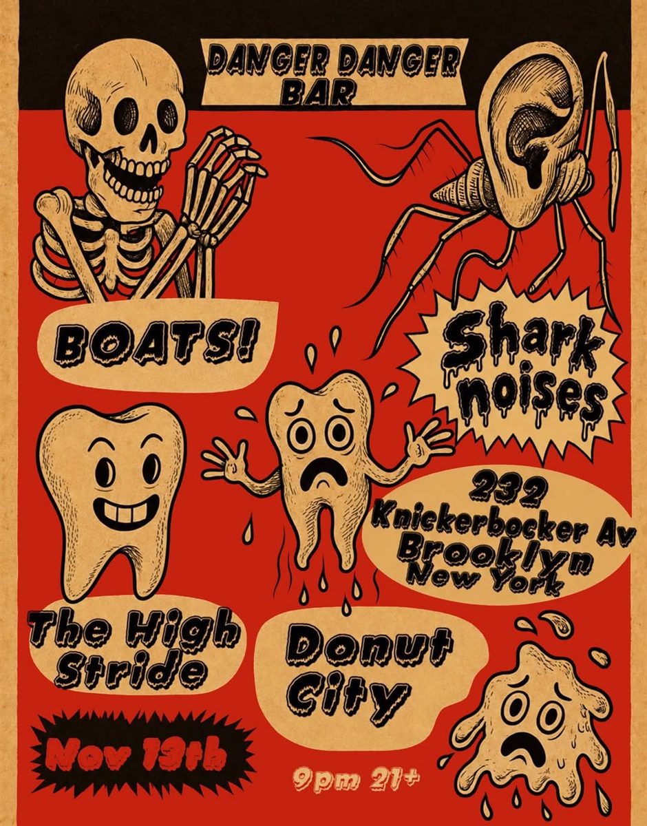 boats + Donut City NYC + Shark Noises — Danger Danger, Friday, 13 November 2026