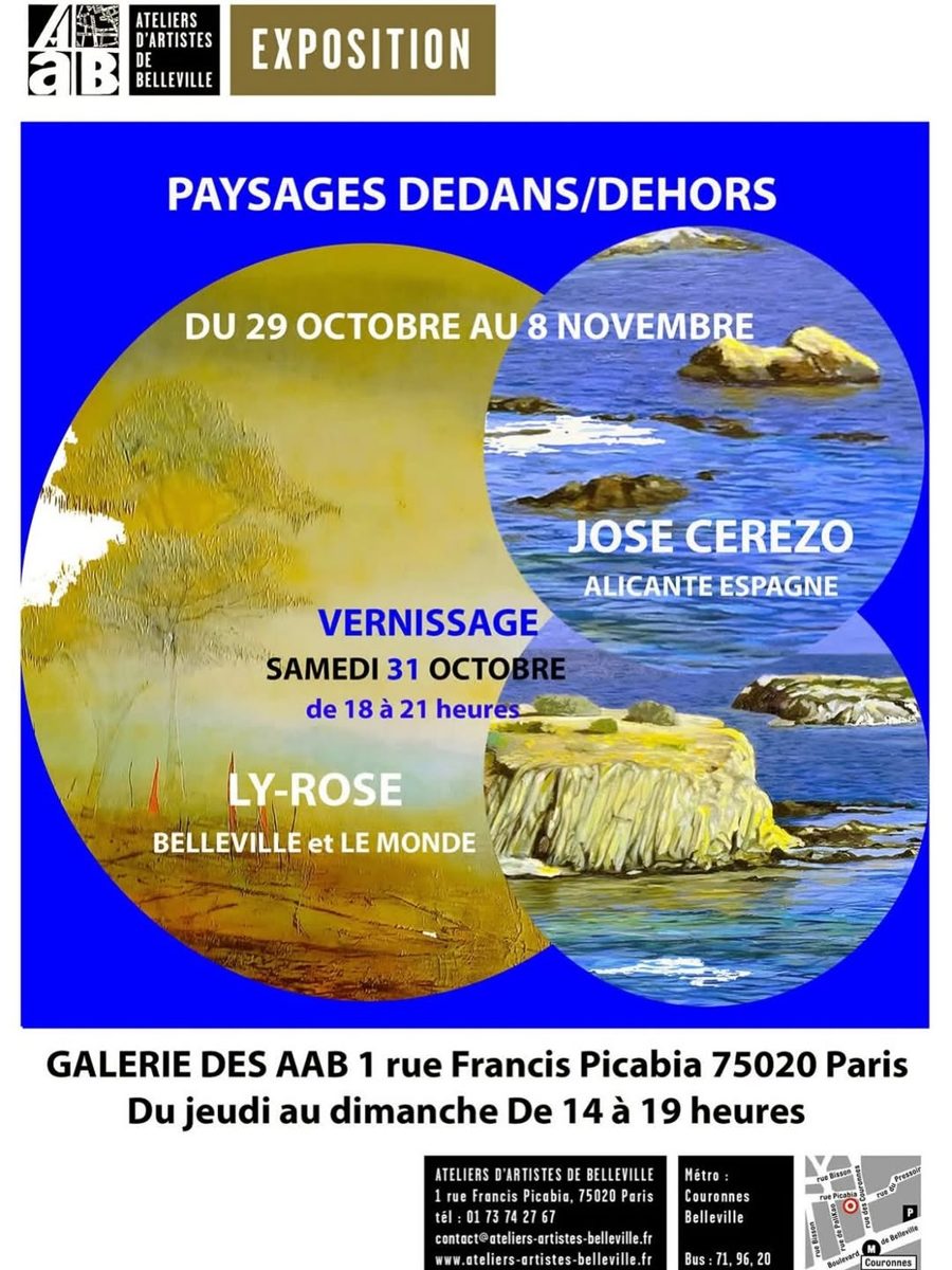 Paysages Dedans/Dehors — Ateliers d'Artistes de Belleville, Thursday, 29 October 2026