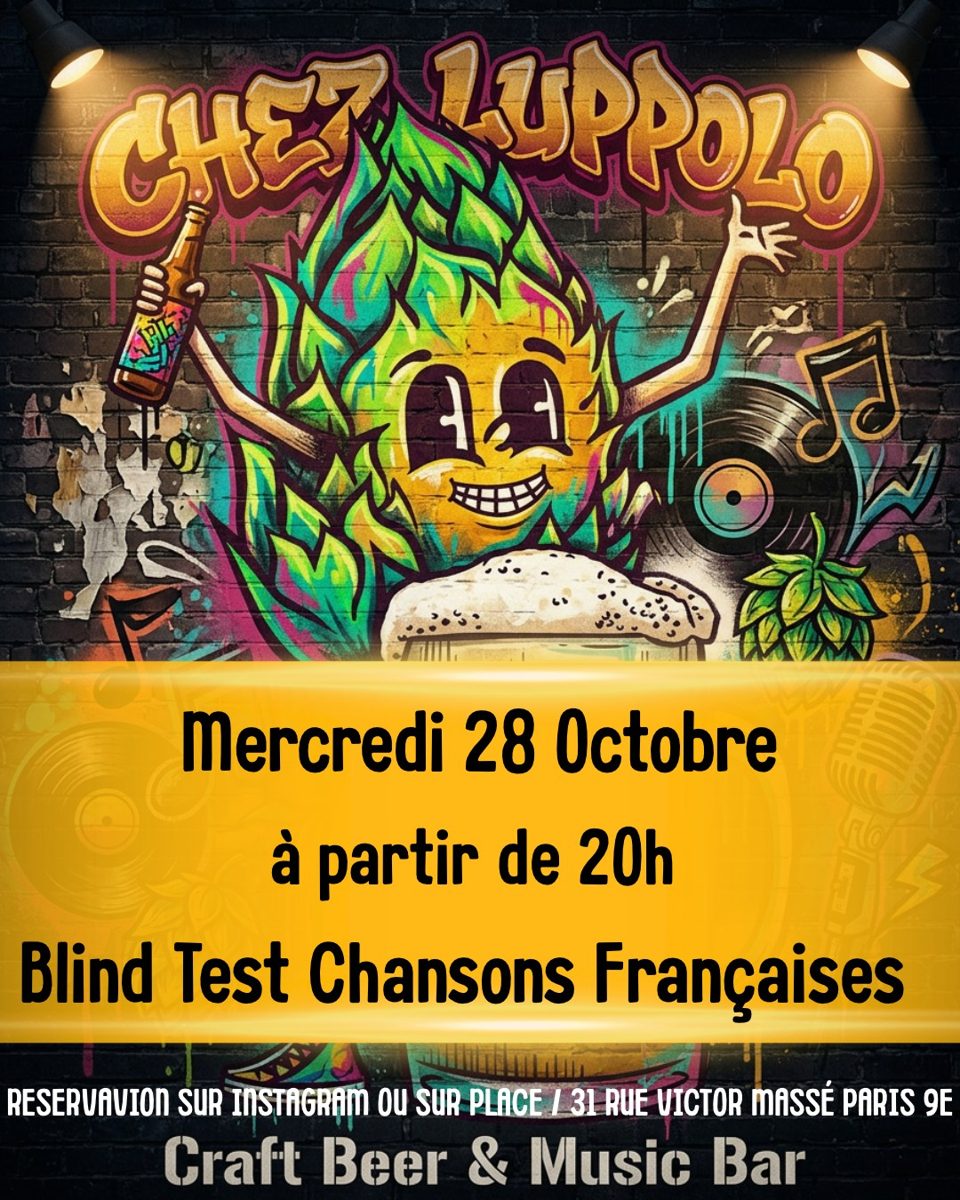 Blind Test musical spécial Chansons Françaises — Luppolo Bar, Thursday, 29 October 2026