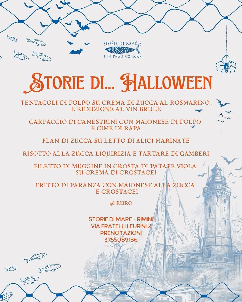 Storie di Halloween Menu at Storie di Mare e di Pesci Volare
