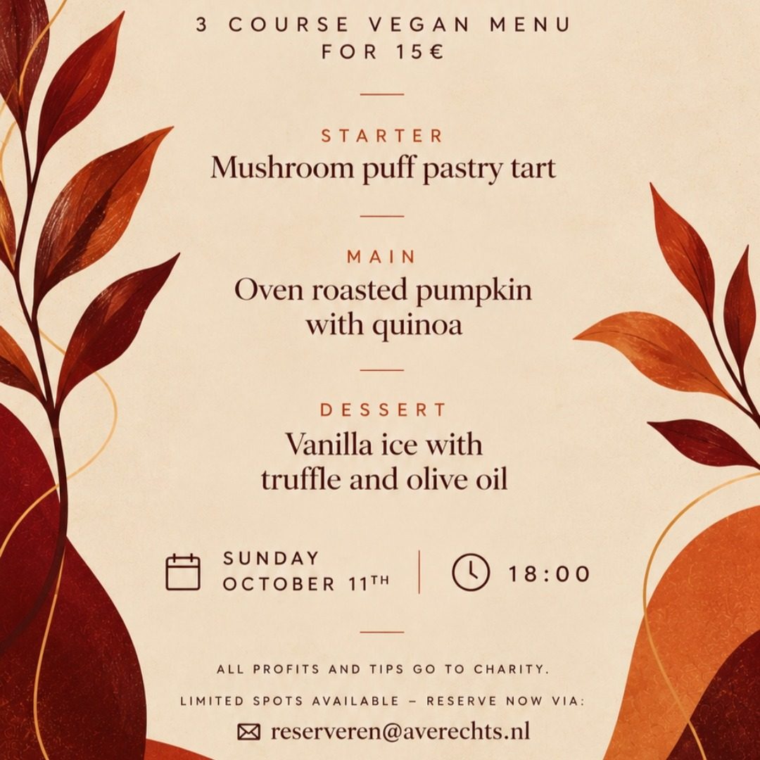 Autumn vegan dinner — Cafe Averechts, Sunday, 11 October 2026