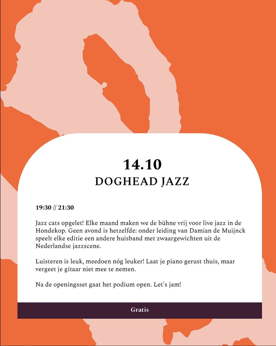 Doghead Jazz — De Hondekop, Wednesday, 14 October 2026
