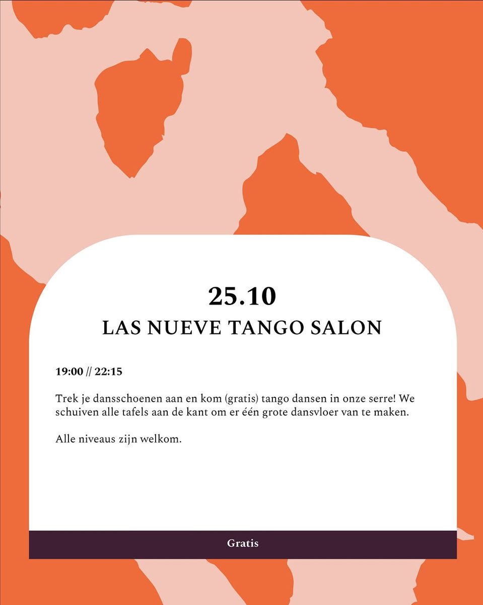 Las Nueve Tango Salon — De Hondekop, Sunday, 25 October 2026