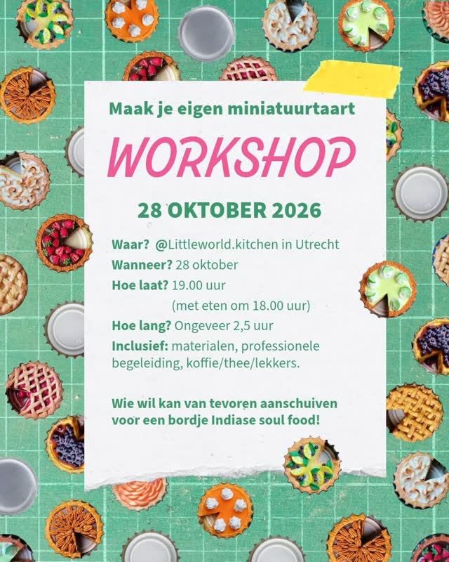 Miniature clay cake workshop — Little World Kitchen @ De Conciërge, Wednesday, 28 October 2026