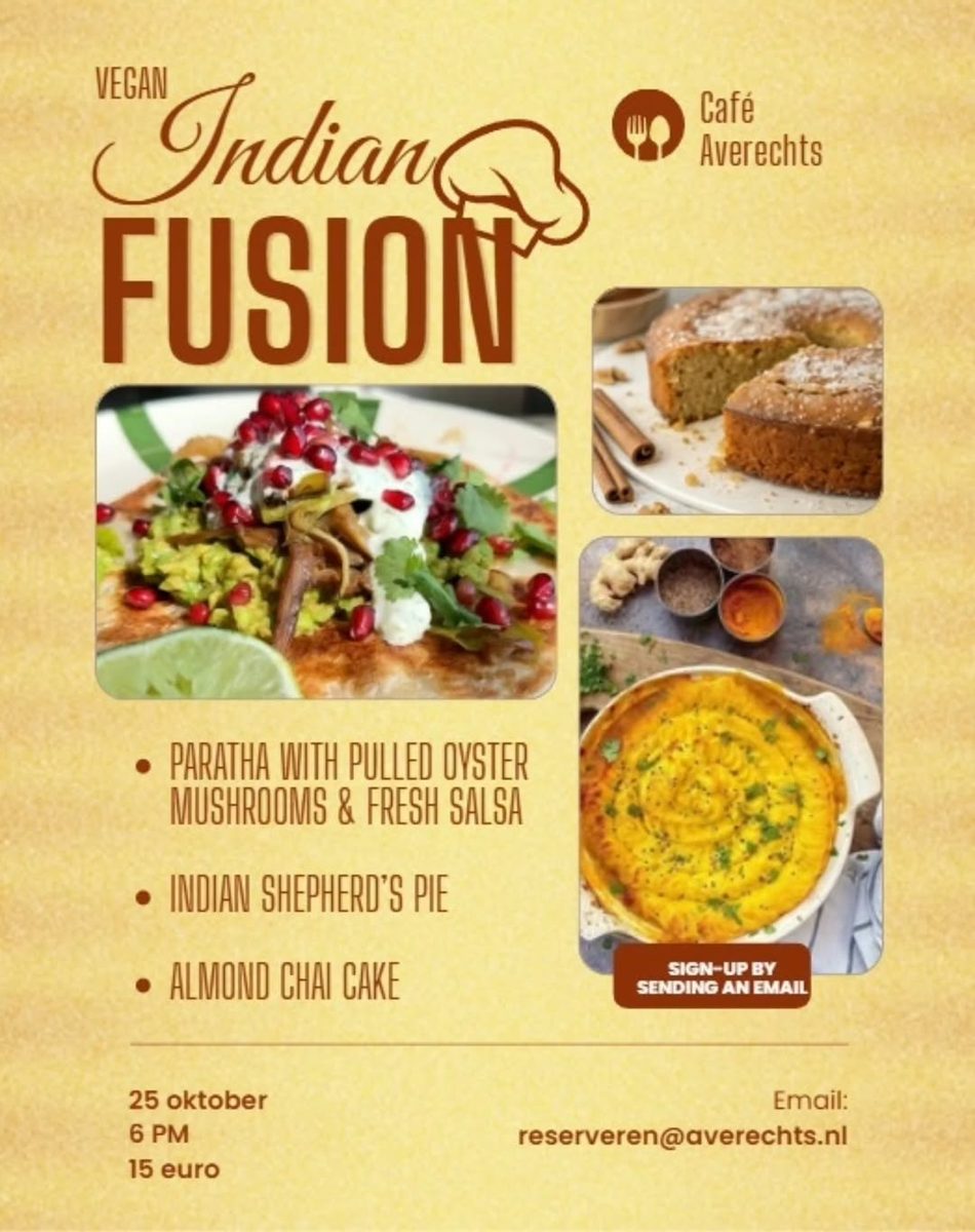 Indian Fusion Vegan Menu — Cafe Averechts, Sunday, 25 October 2026