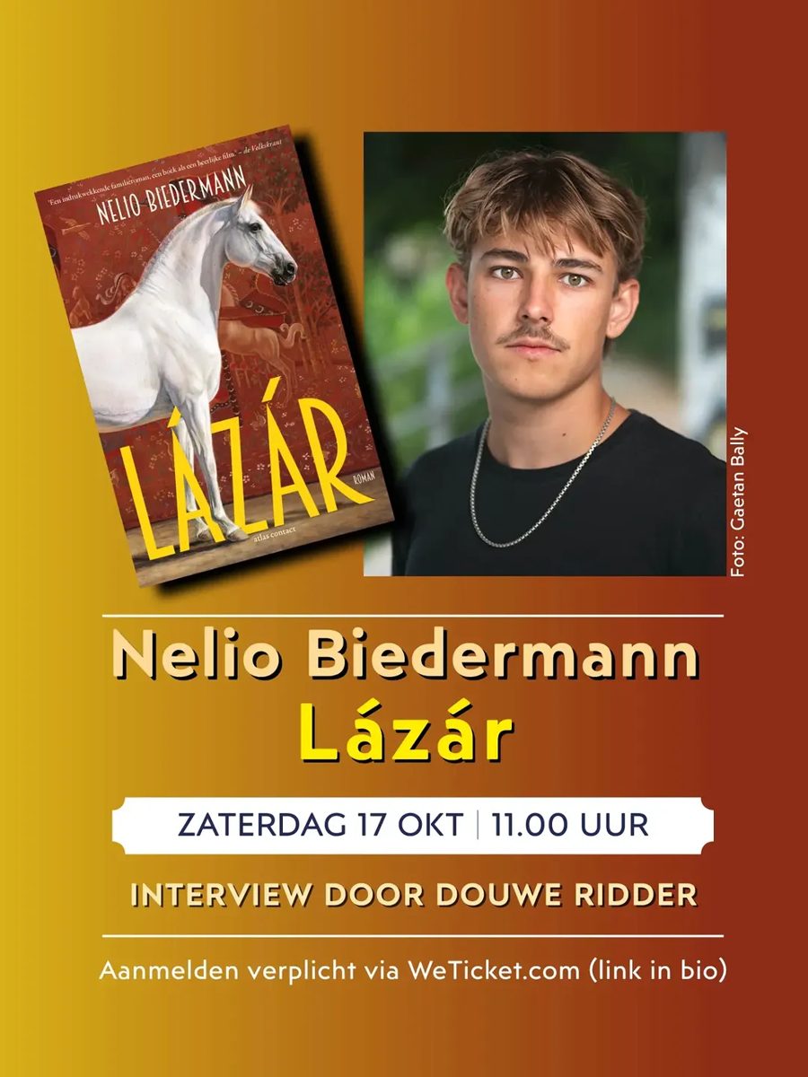 Nelio Biedermann - 'Lázár' Interview — Broese Booksellers, Saturday, 17 October 2026